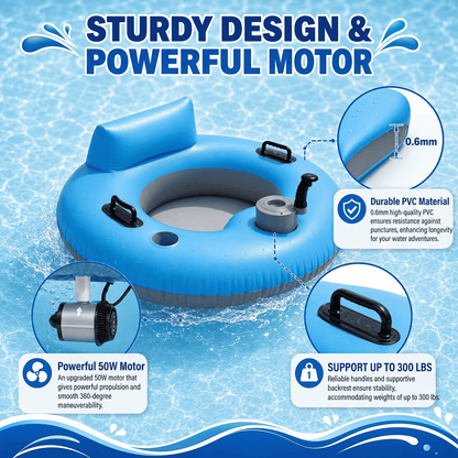 Blue Current Motorised Pool Float - Compact